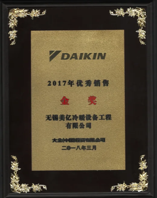 2017 年优秀销售金奖